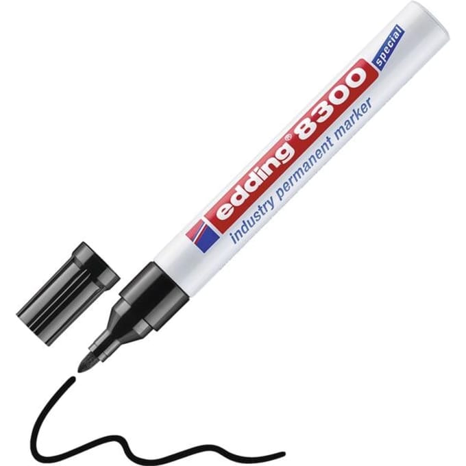 Edding 8300 industry permanent marker 4-8300001 Permanent marker Zwart Watervast: Ja
