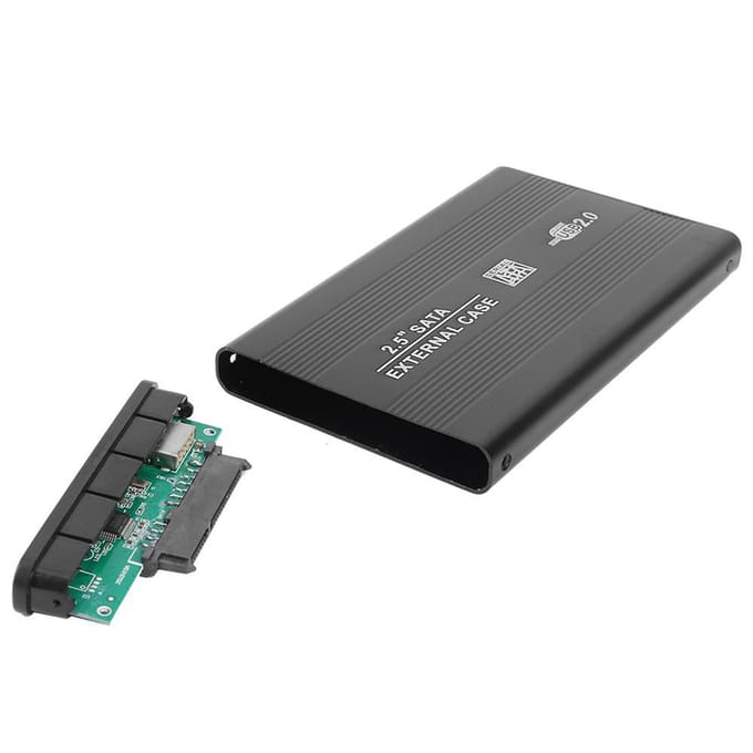 USB2.0 draagbare harde schijfbehuizing 2,5 inch externe SATA HDD-behuizing USB2.0 aluminiumlegering behuizing voor zwart