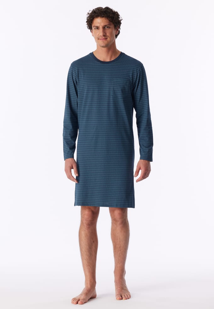 Nachthemd met lange mouwen, diepblauw - Comfort Essentials 58