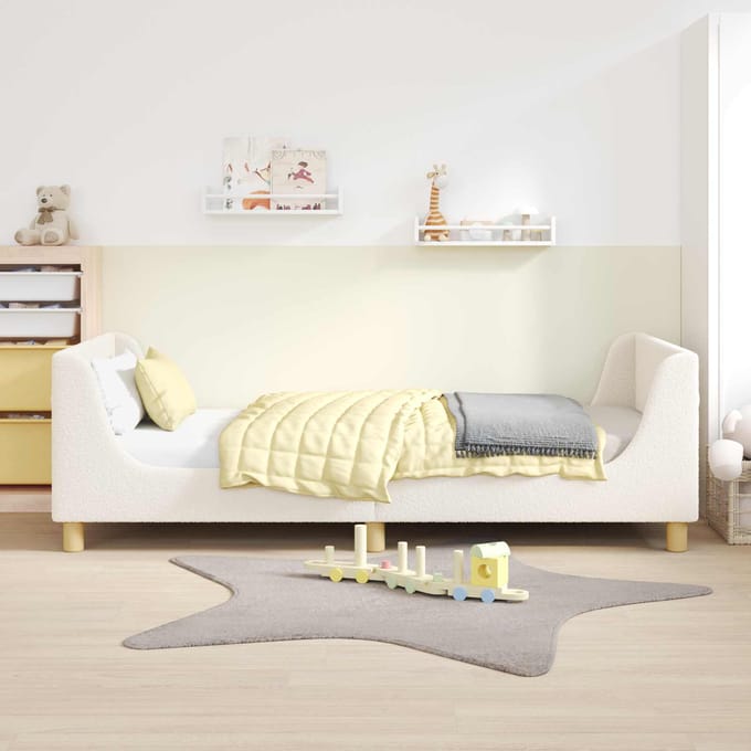 vidaXL - Kinderen - bedframe - met - hoofdboard - Crèmekleurig - 80 - x - 200 - cm