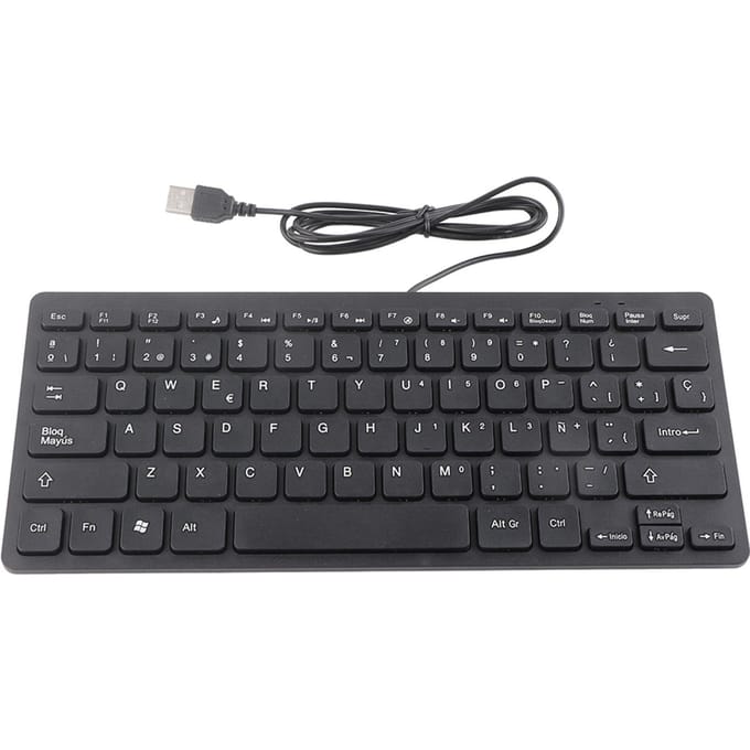Bedraad Mini Draagbaar Spaans Toetsenbord USB Interface voor Desktop Computer Ultradun 78 Toetsen