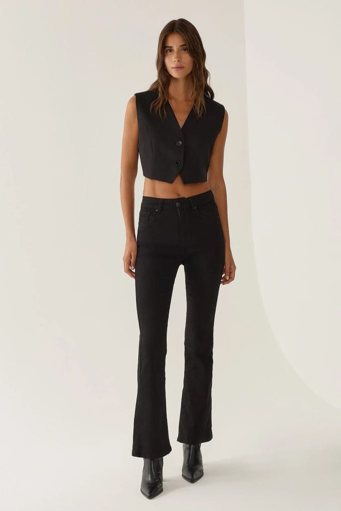 Getailleerd V-hals Crop Vest