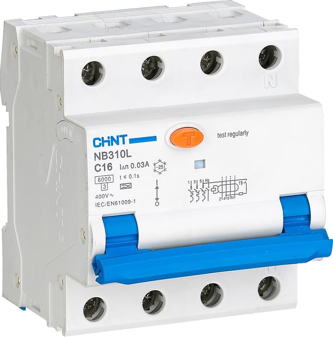 Chint aardlekautomaat 3-polig+nul 20A B-kar 300mA (2015B20300)