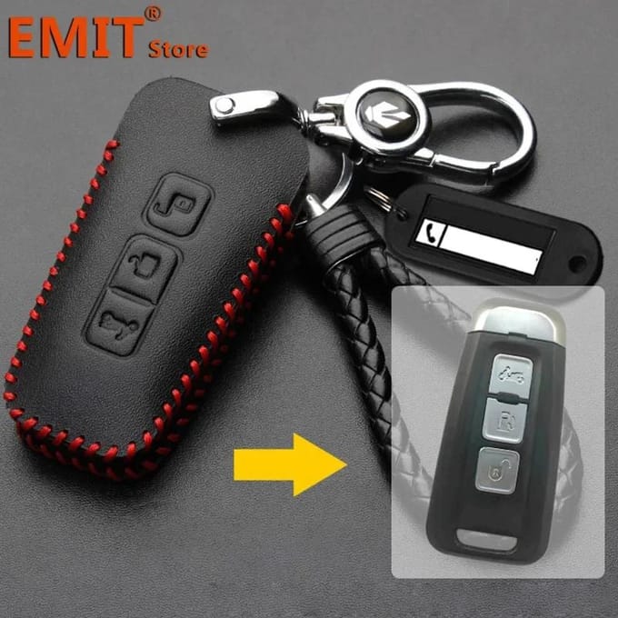 Handgemaakte Echt Lederen Motorfiets Sleuteletui Voor Piaggio Beverly 400 Beverly400 Afstandsbediening Cover Shell Sleutelhanger Fob Accessoires for Piaggio black
