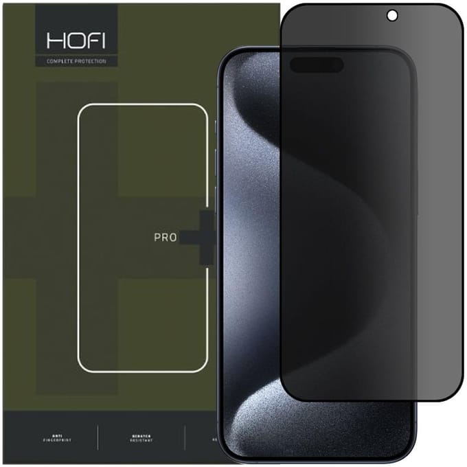 HOFI - ANTI - SPY GLASS PRO+ PRIVATISEREND GLAS IPHONE - 15 - PRO - PRIVACY