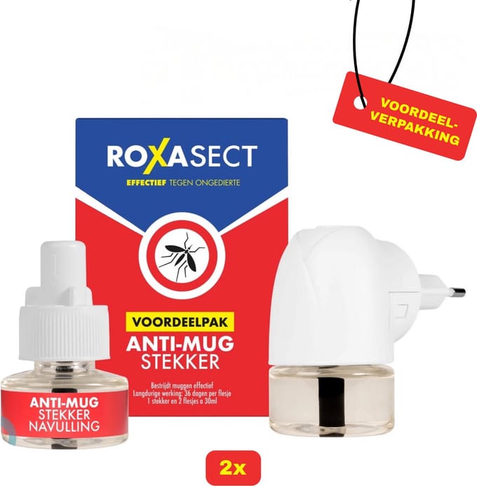 Roxasect Voordeelpak Anti-Mug Stekker (Inhoud: Anti-Mug Stekker + 2 Navullingen) - 2 stuks