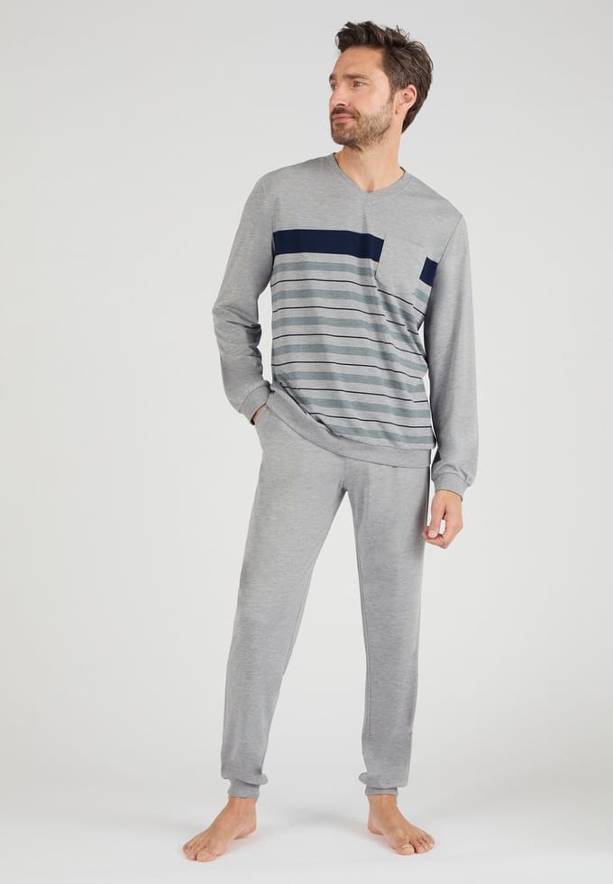 Damart - Pyjama van Thermolactyl jerseytricot. - Heren - Grijs - M