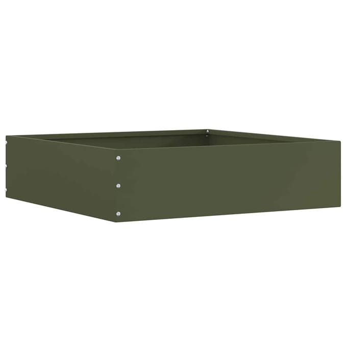 vidaXL - Gazonrand - 50 - x - 50 - x - 13 - cm - Staal - Olijfgroen