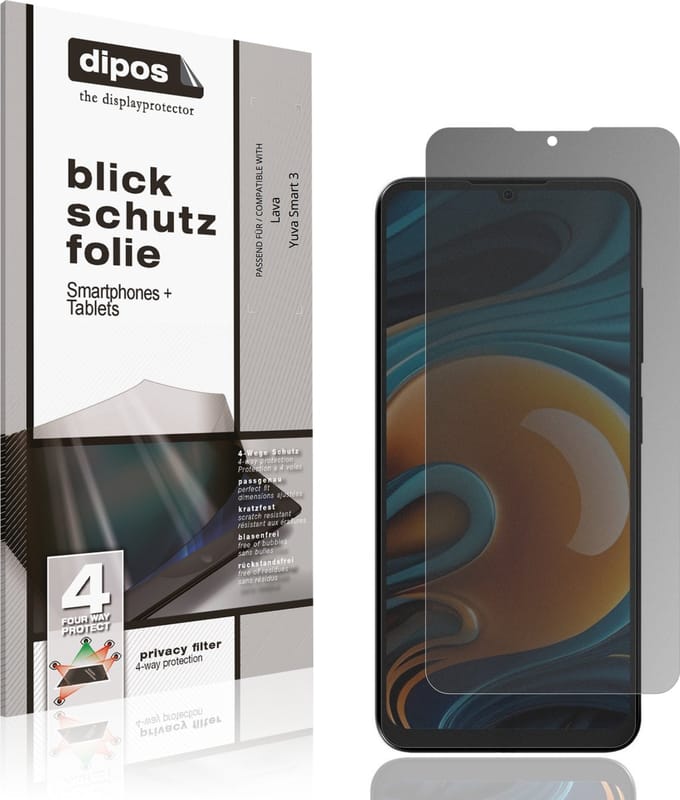 dipos – Matte Privacy Screenprotector geschikt voor Lava Yuva Smart 3 | Anti-Spy Beschermfolie