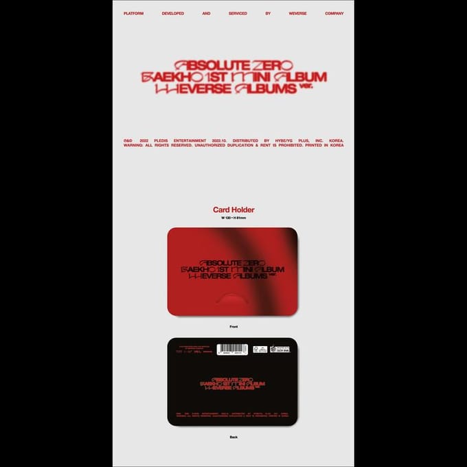 BAEKHO - Absolute Zero Weverse Albums ver. WEVERSE VER. black
