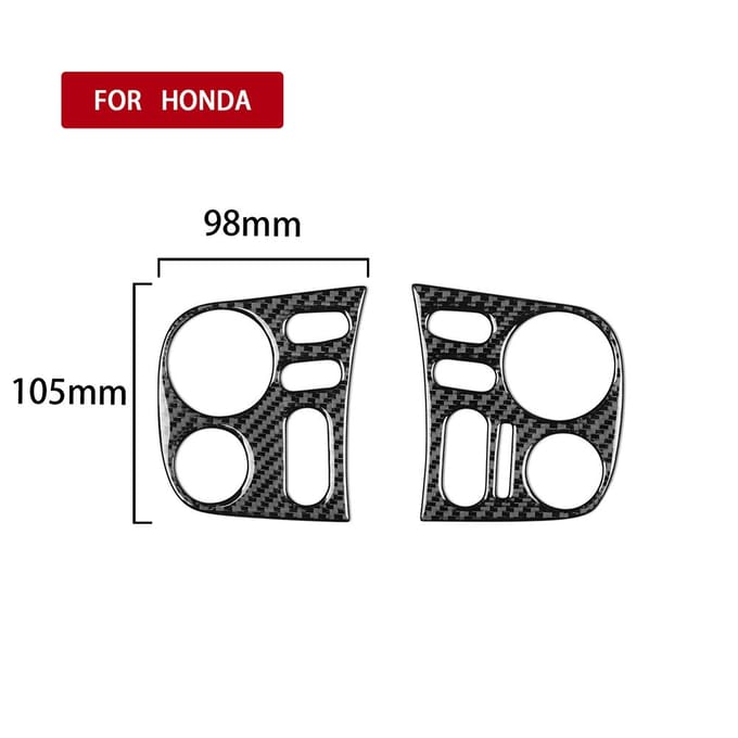 1 set koolstofvezel dashboard zijknop paneel trim voor Honda S2000 00-09 black