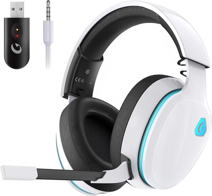 MMP® Game headset draadloos - Headset - Game headset - Gaming headsets - Wit - 20cm x 10cm x 20cm