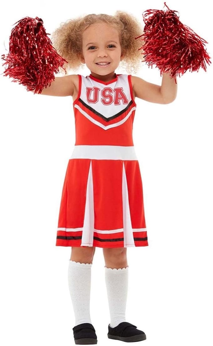 FUNIDELIA Cheerleader Kostuum voor meisjes - 3-4 jaar (98-110 cm)