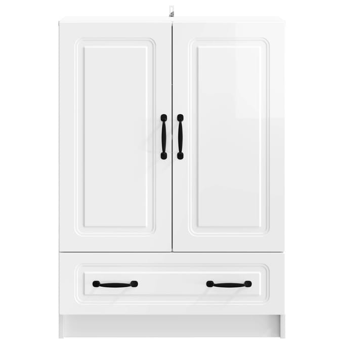 vidaXL - Dressoir - met - lade - Hoogglans - Wit - 66 - x - 34,5 - x - 92 - cm - Bewerkt - hout
