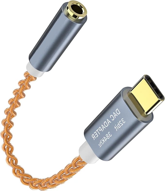 DrPhone H6 PRO USB C naar 3,5 mm DAC hoofdtelefoonversterker - Realtek Alc5686 - Oortelefoon Versterker Met Digitale Decoder & Hifi Adapter - 384 Khz 32-Bit – Donker Grijs / Rosegold
