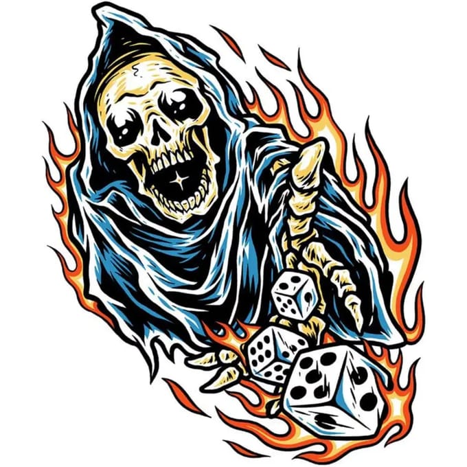 Stickers Lethal Threat Dice Reaper