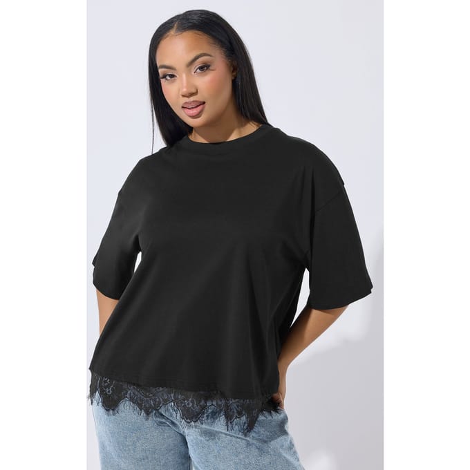 Limited Collection Zwart Tshirt Met Kanten Zoom Size 40