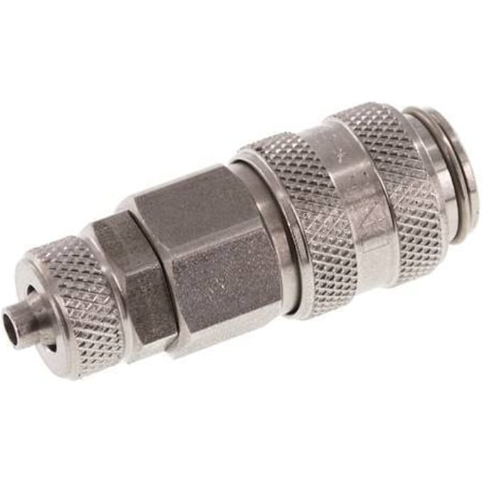 RVS DN 5 Luchtkoppeling Snelkoppeling 4x6 mm Push-On - CLS5-N-S-4