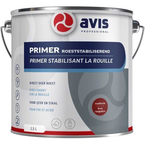 Avis Roest stabiliserende Primer Roodbruin 2,5 Ltr