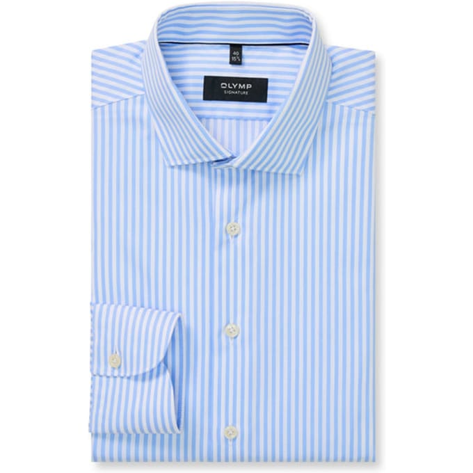 OLYMP Signature Overhemd, Tailored Fit, Signature Kent, Bleu