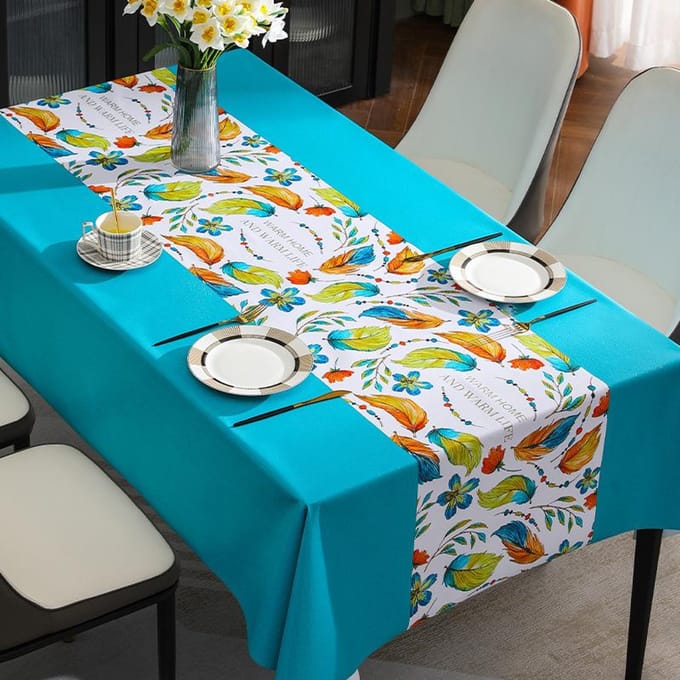 Waterdicht en oliebestendig PVC tafelkleed Ins Tea Rechthoekig Minimalistisch Bloemen tafelkleed 120*120cm