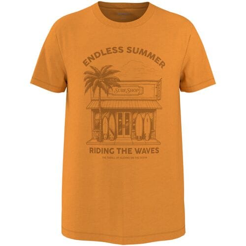 ESMARA MEN Heren T-shirt - 100% katoen (oranje, S)