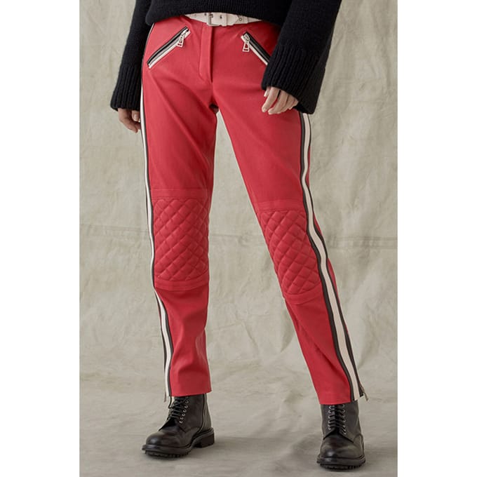 Belstaff Pace Trouser  Red/black/off White Maat: 46 | Leren broeken Outlet | Dames | Zwart