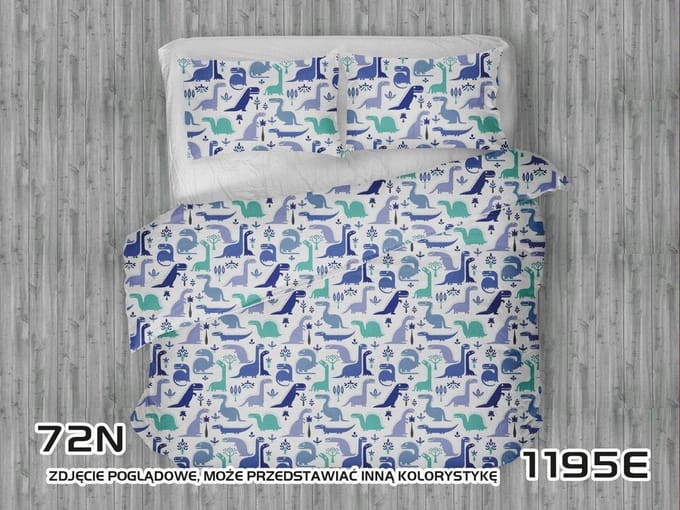Katoenen Kinderbeddengoed 90x120 Wit Dinosaurus