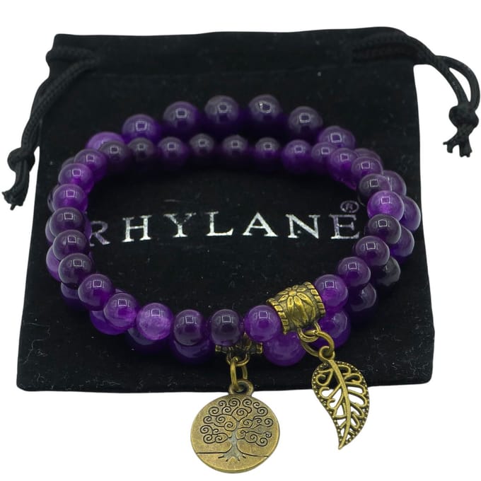 Amethist Armbanden Set – Levensboom & Blad – Cadeauklaar – Rust & Balans