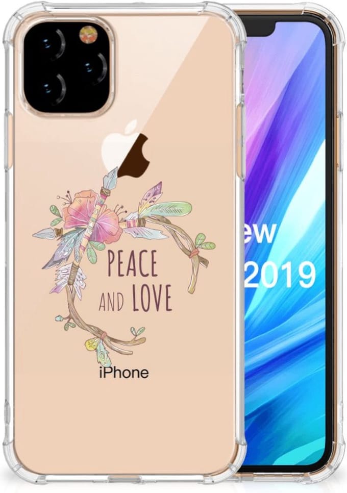 Apple iPhone 11 Pro Stevig Bumper Hoesje Boho Text