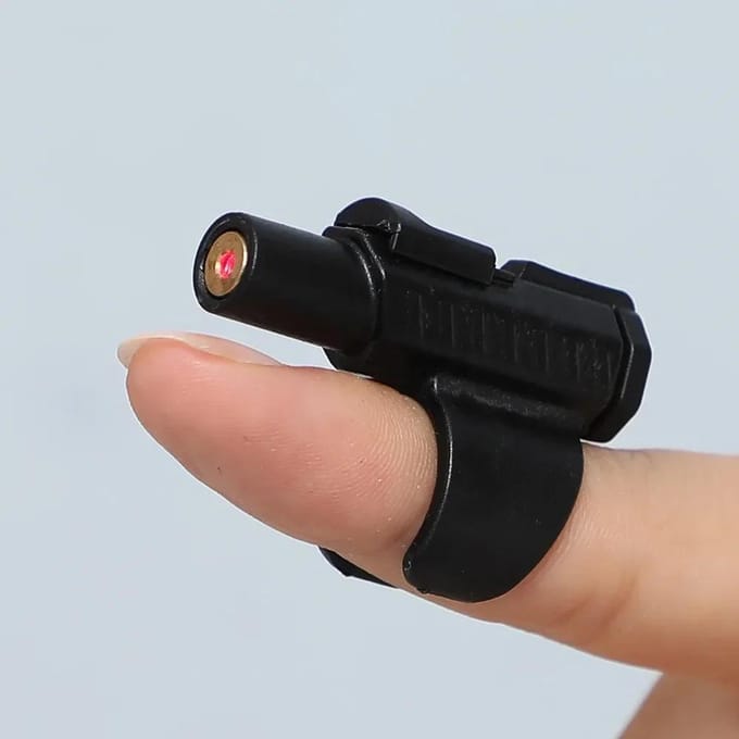 Draagbaar mini-laserkattenspeelgoed - Vingermouwontwerp voor interactief spelen en eindeloos plezier beige