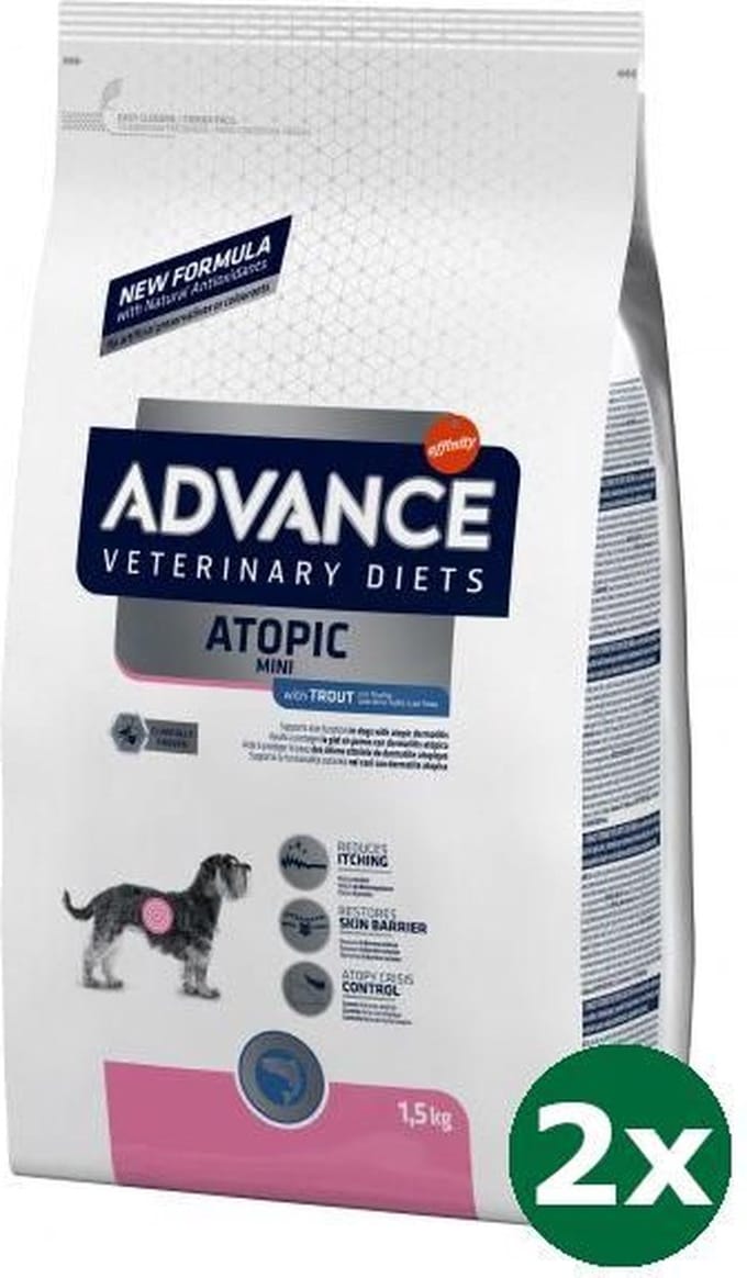 2x1,5 kg Advance veterinary diet dog atopic mini hondenvoer