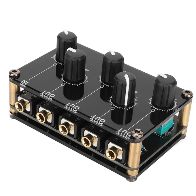 Mini Stereo 4-kanaals Lijnmixer Lage Ruis Professionele 4-kanaals Passieve Mixer voor Mixen
