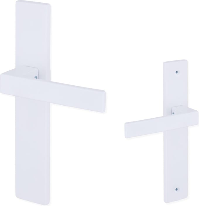 Eliot® deurklink - op schild - mat wit - complete set