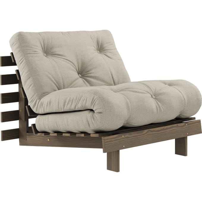 Karup Slaapbank Roots 90 - 914 Linen - 106 carob brown lacquered