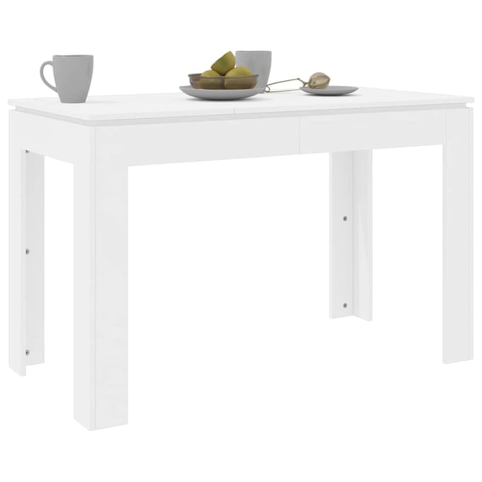 vidaXL - Eettafel - 120x60x76 - cm - bewerkt - hout - wit