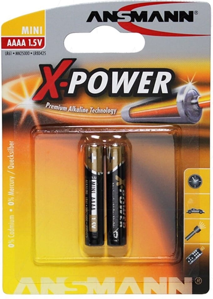 Ansmann X-Power Batterij AAAA 1,5V - LR61/MN2500/AAAA - BL.A2