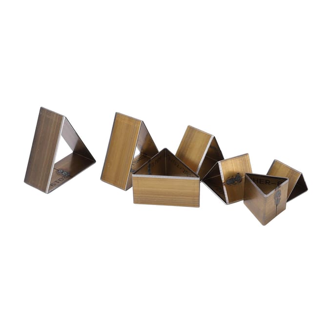 7 stuks Leer Stans Holle Ponsvorm Driehoekig Verschillende Maten DIY Leer Snijvorm black