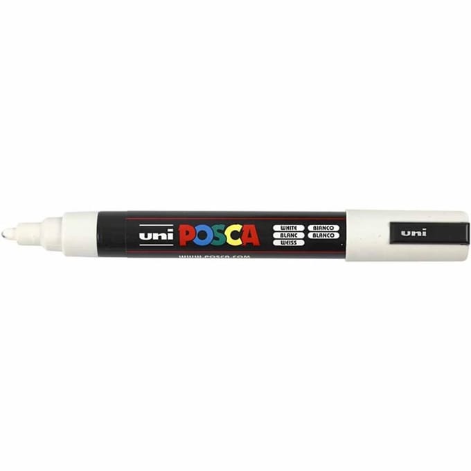 Posca Marker, afm PC-5M, lijndikte 2,5 mm, medium, wit, 1 stuk