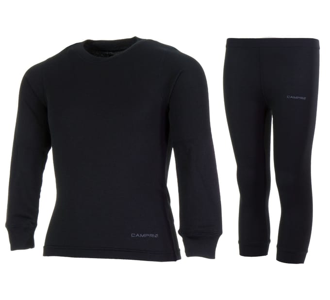 Campri - Thermoset shirt + broek - Unisex Black (010) - maat 140