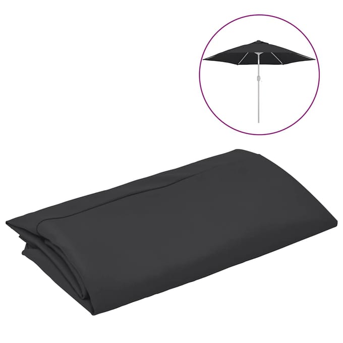 vidaXL - Vervangingsdoek - voor - parasol - 300 - cm - zwart