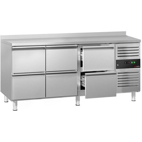 GGM Gastro Kühltisch ECO - 1795x700mm - mit 6 Schubladen - mit Aufkantung