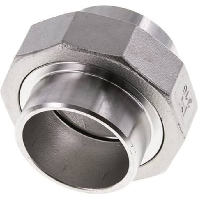 Rechte Koppeling  48,3mm met Laseinde RVS Vlakke Pakking PTFE 16bar