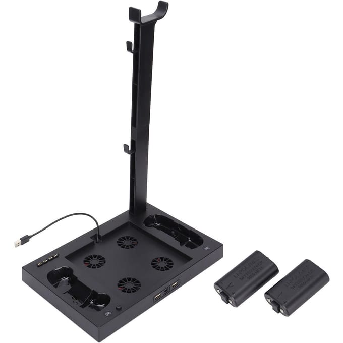 Voor Xbox Series X Console Koelstandaard Multifunctionele Koelventilator Basis met Headsethouder black
