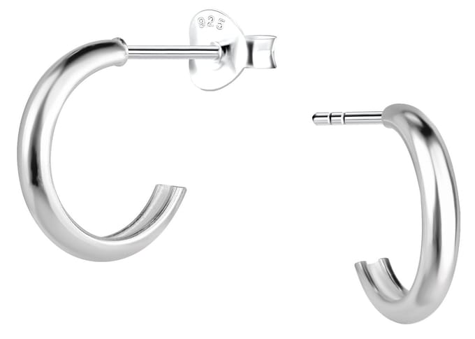 Joy|S - Zilveren oorringen stud - 12 mm - oorbellen - 2.2 mm dikte