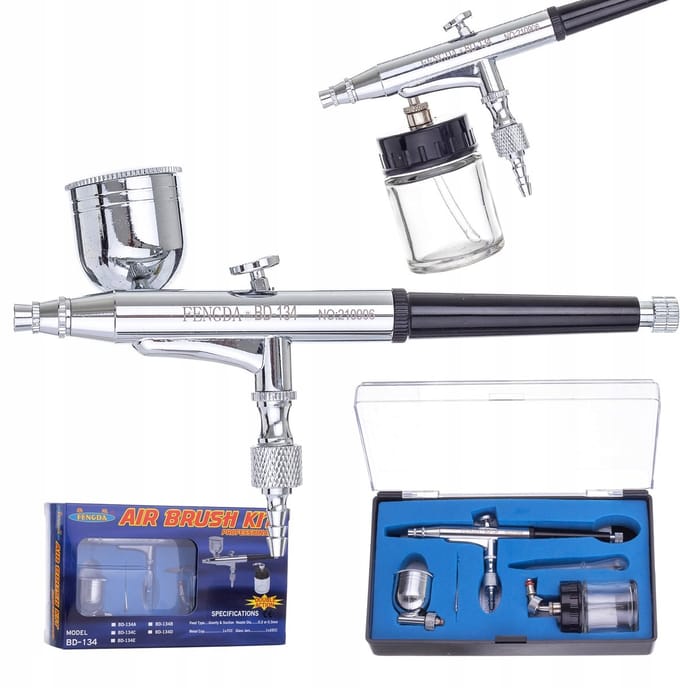 Fengda BD-134 Aerograaf Double Action 0,3mm met 2 zijdezakjes