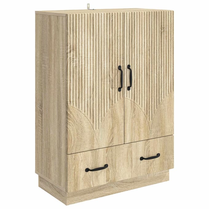 vidaXL - Dressoir - met - lade - Sonoma - Eiken - 66 - x - 34,5 - x - 92 - cm - Bewerkt - hout