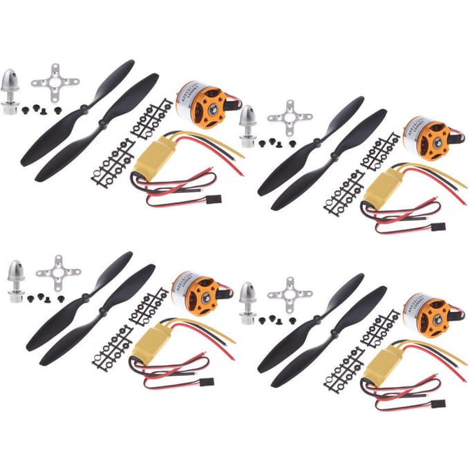 Propeller Kits 4 stuks A2212 1000KV Borstelloze Motor + 4 stuks HP 30A ESC + 4 paar 1045 Prop (B)