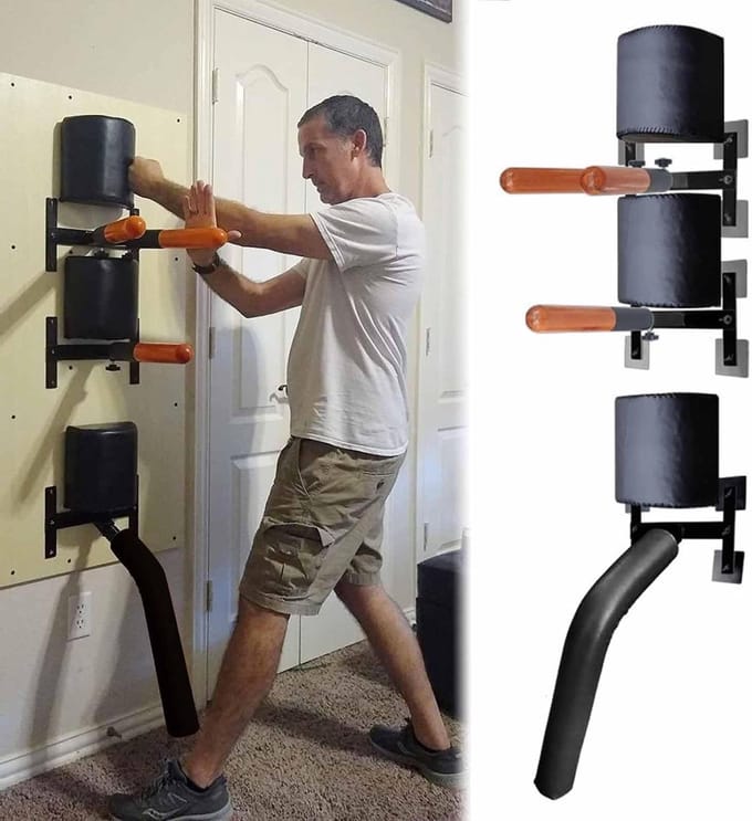 Trainingsdummy - Oefenapparaat - Vechtsport training - Flexibele veerarmen - 30 cm handlengte - Zwart