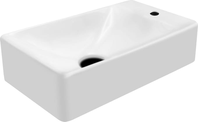 ALONI Wastafel met Kraangat Rechts – 37,5x22x10 cm – Wit